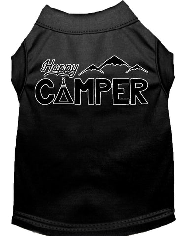 Happy Camper Screen Print Dog Shirt Black Lg (14)