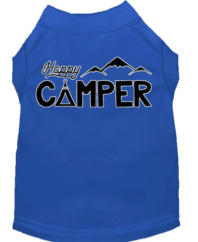 Happy Camper Screen Print Dog Shirt Blue Xs (8)