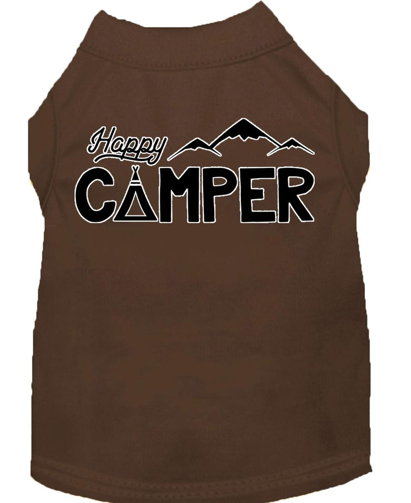 Happy Camper Screen Print Dog Shirt Brown Xl (16)