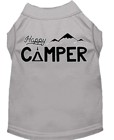 Happy Camper Screen Print Dog Shirt Grey Lg (14)