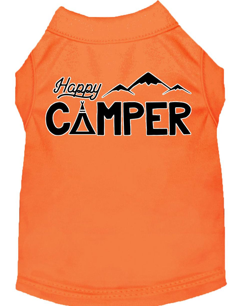 Happy Camper Screen Print Dog Shirt Orange Lg (14)