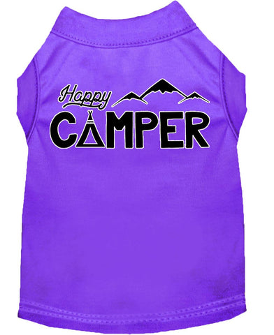 Happy Camper Screen Print Dog Shirt Purple Lg (14)