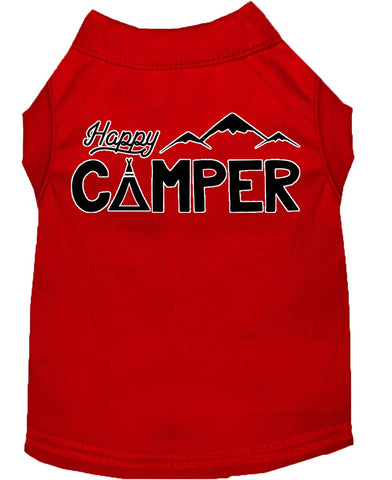 Happy Camper Screen Print Dog Shirt Red Lg (14)