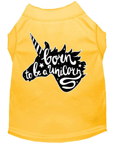 Born To Be A Unicorn Screen Print Dog Shirt Yellow Xs (8)