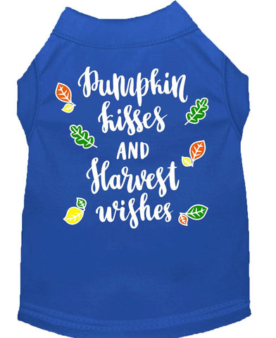 Pumpkin Kisses Screen Print Dog Shirt Blue Sm (10)
