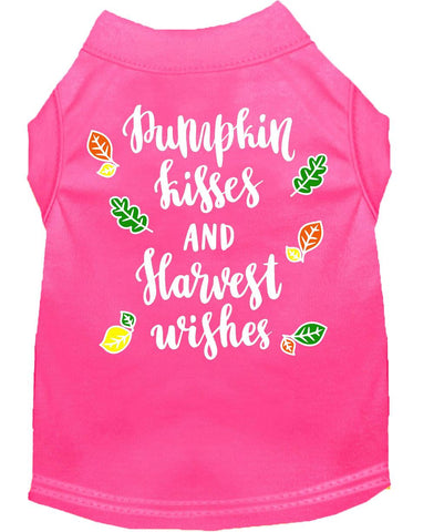Pumpkin Kisses Screen Print Dog Shirt Bright Pink Med (12)