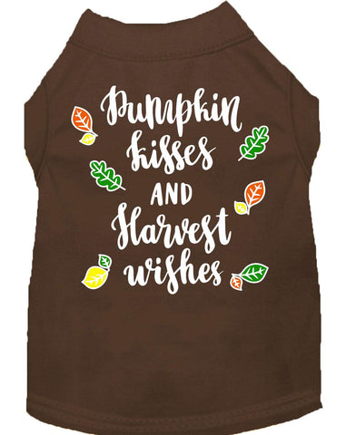 Pumpkin Kisses Screen Print Dog Shirt Brown Lg (14)