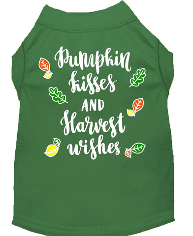 Pumpkin Kisses Screen Print Dog Shirt Green Xs (8)