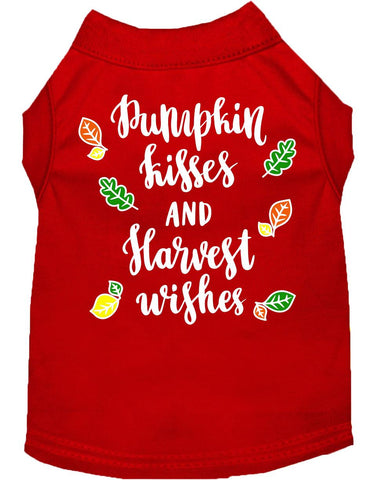 Pumpkin Kisses Screen Print Dog Shirt Red Xs (8)