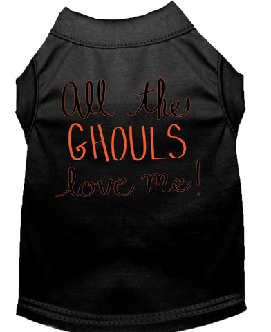 All The Ghouls Screen Print Dog Shirt Black Xs (8)