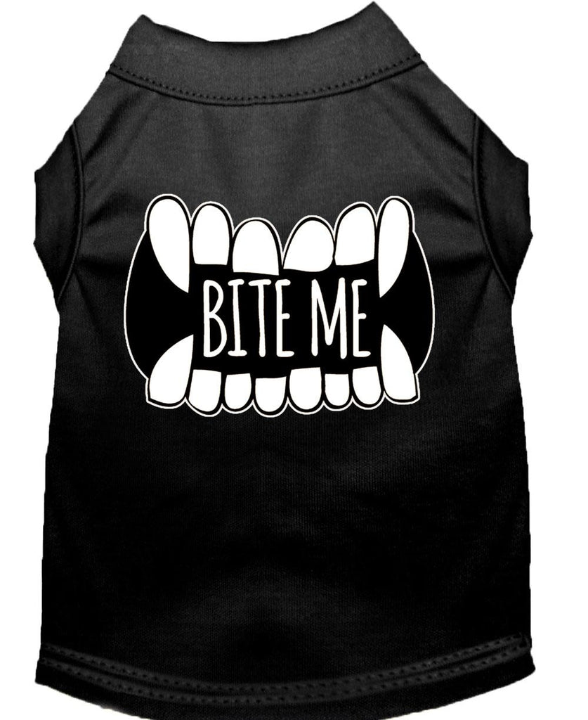 Bite Me Screen Print Dog Shirt Black Lg (14)