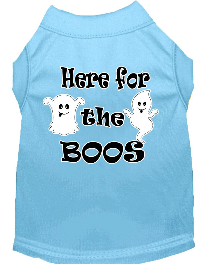 Here For The Boos Screen Print Dog Shirt Baby Blue Med (12)