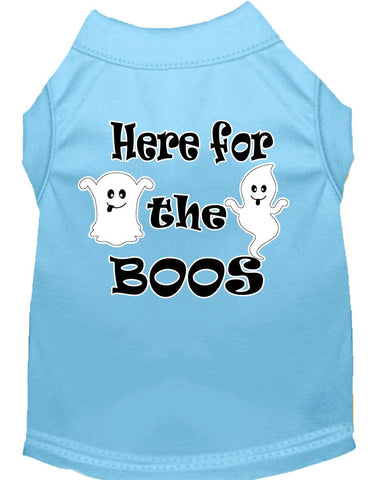 Here For The Boos Screen Print Dog Shirt Baby Blue Xl (16)