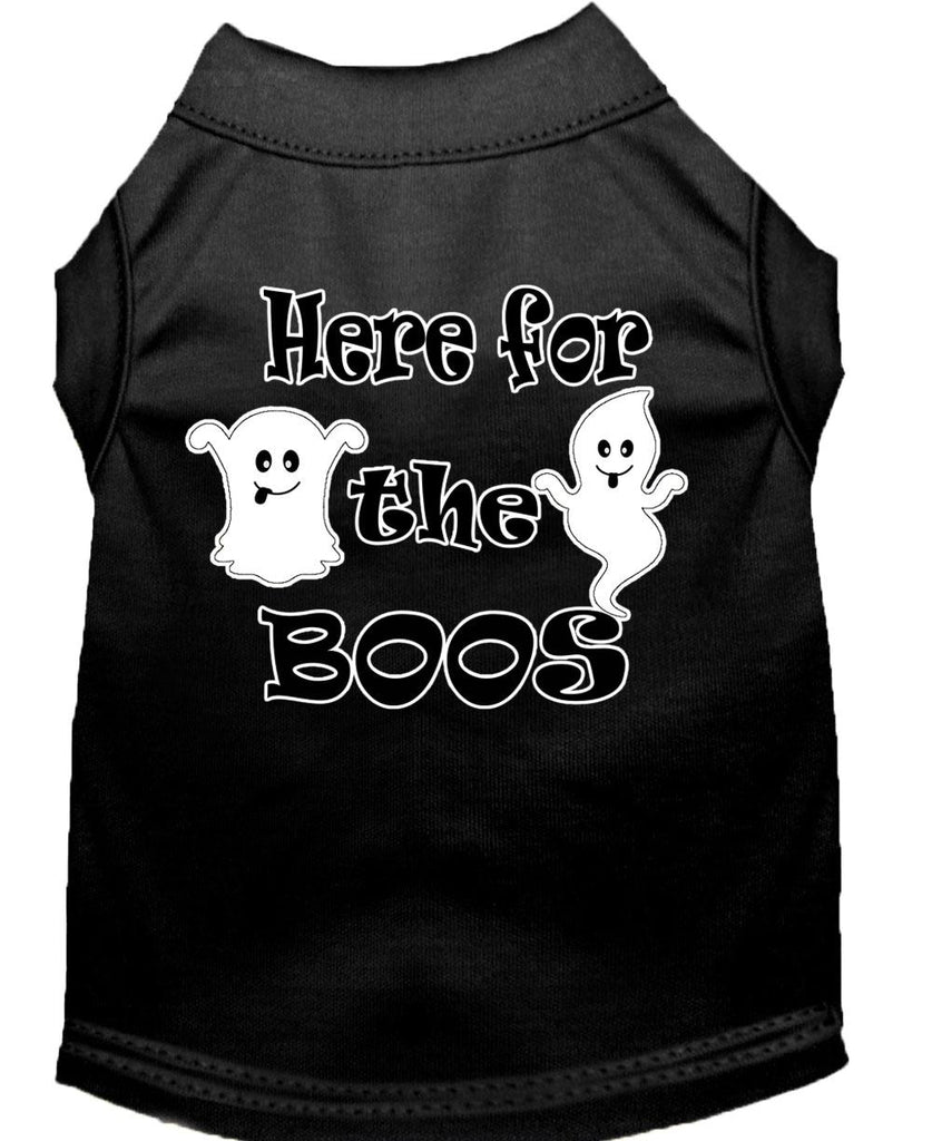 Here For The Boos Screen Print Dog Shirt Black Med (12)