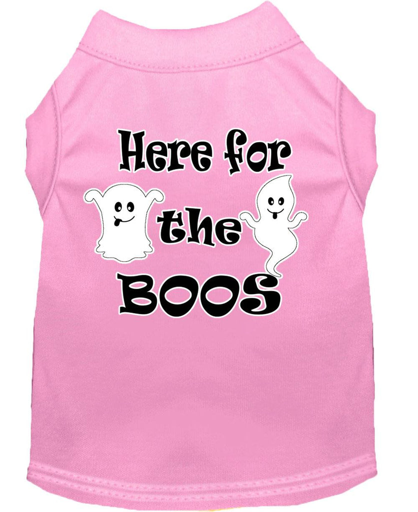 Here For The Boos Screen Print Dog Shirt Light Pink Xxl (18)