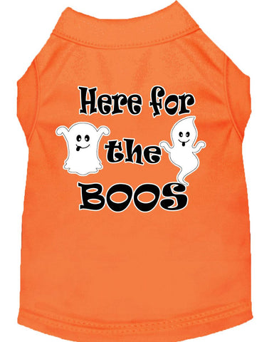 Here For The Boos Screen Print Dog Shirt Orange Lg (14)