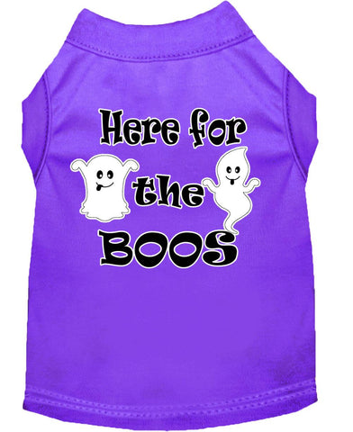 Here For The Boos Screen Print Dog Shirt Purple Med (12)