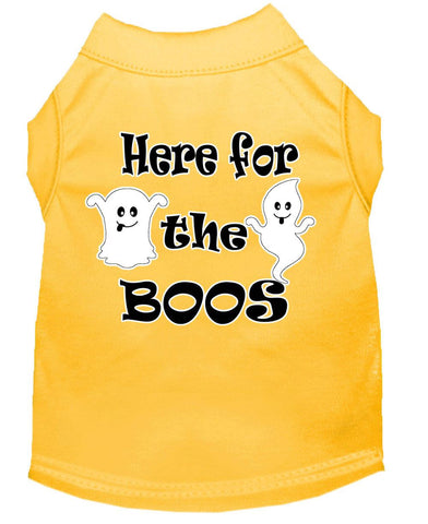 Here For The Boos Screen Print Dog Shirt Yellow Xxl (18)