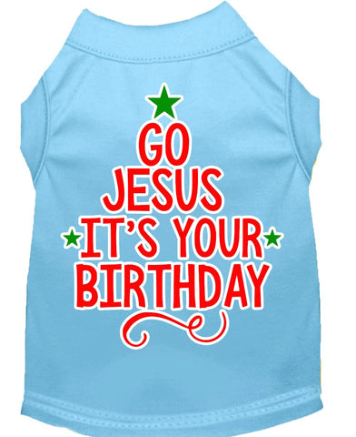 Go Jesus Screen Print Dog Shirt Baby Blue Lg (14)