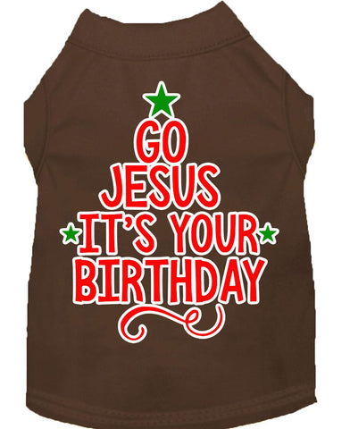 Go Jesus Screen Print Dog Shirt Brown Sm (10)