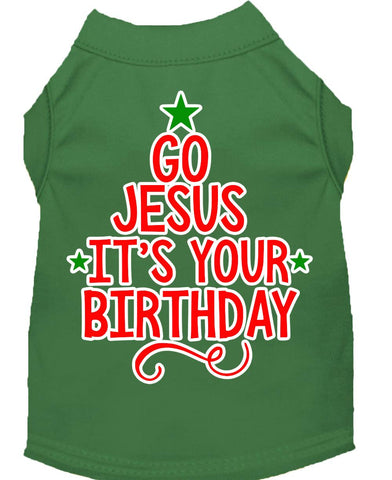 Go Jesus Screen Print Dog Shirt Green Lg (14)