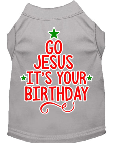 Go Jesus Screen Print Dog Shirt Grey Xs (8)