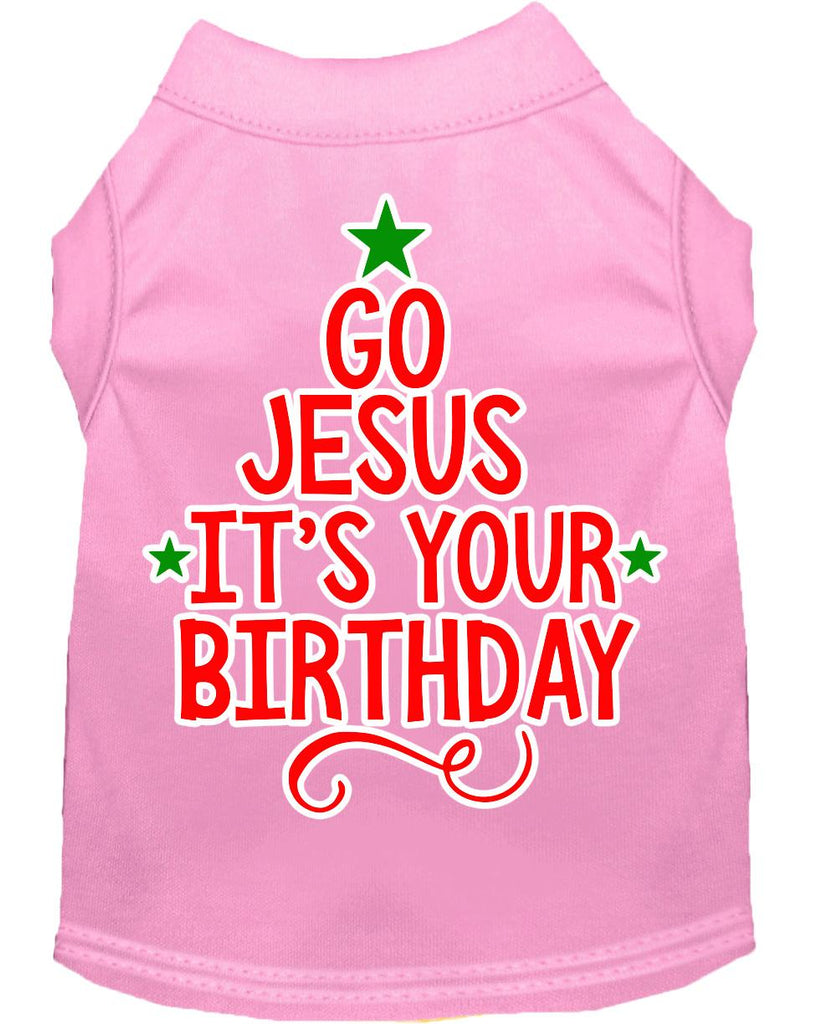 Go Jesus Screen Print Dog Shirt Light Pink Xs (8)