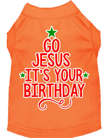 Go Jesus Screen Print Dog Shirt Orange Xs (8)