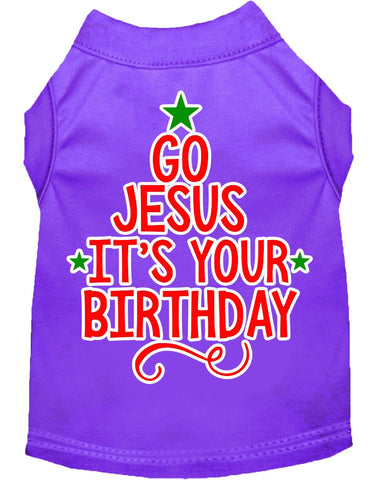 Go Jesus Screen Print Dog Shirt Purple Lg (14)