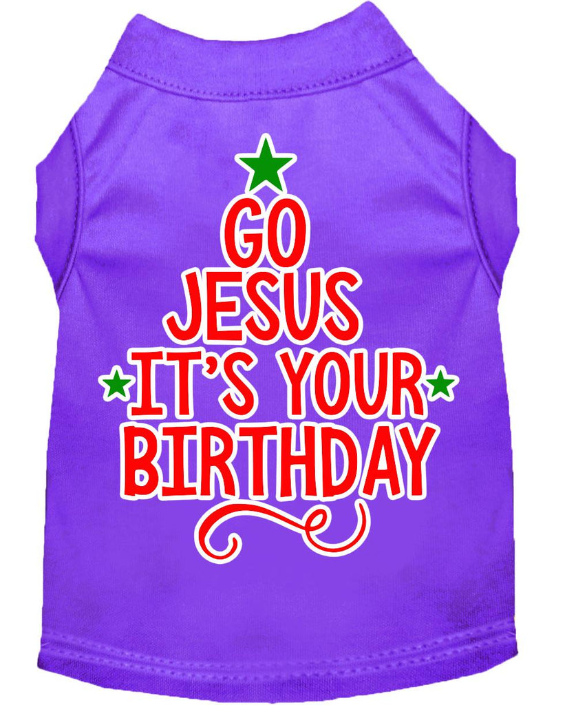 Go Jesus Screen Print Dog Shirt Purple Sm (10)