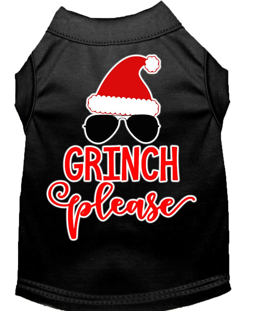 Grinch Please Screen Print Dog Shirt Black Lg (14)