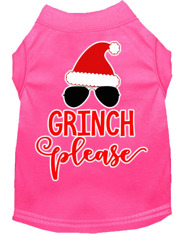 Grinch Please Screen Print Dog Shirt Bright Pink Xs (8)