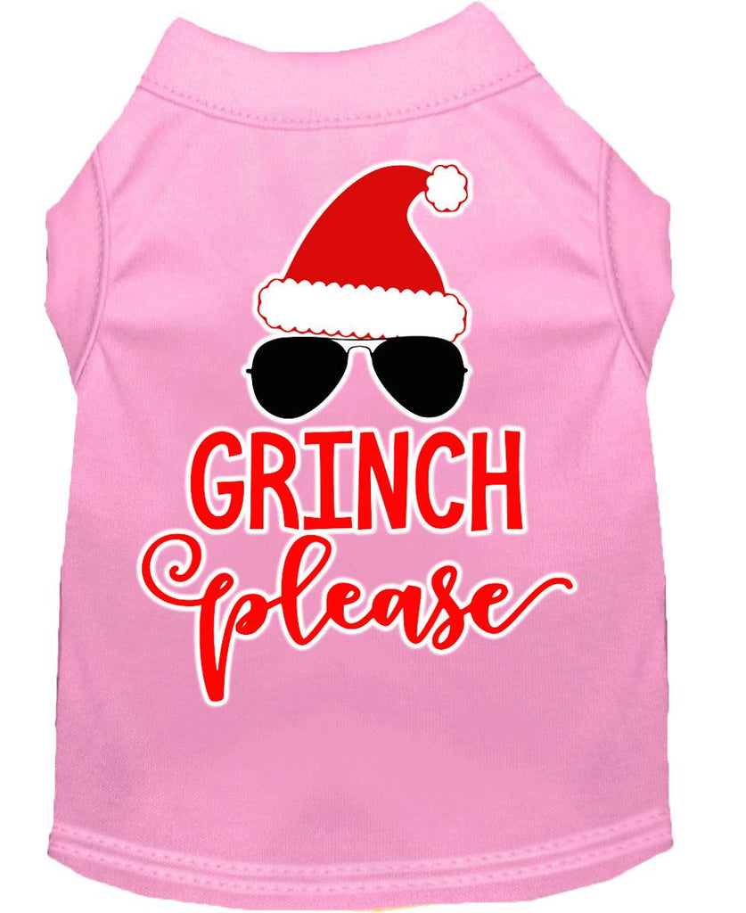 Grinch Please Screen Print Dog Shirt Light Pink Lg (14)