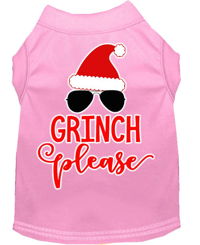 Grinch Please Screen Print Dog Shirt Light Pink Lg (14)