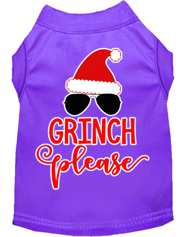 Grinch Please Screen Print Dog Shirt Purple Lg (14)