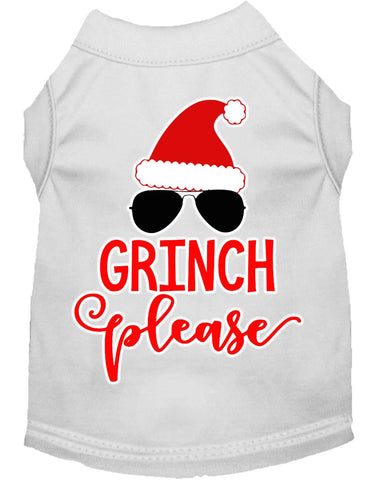 Grinch Please Screen Print Dog Shirt White Med (12)