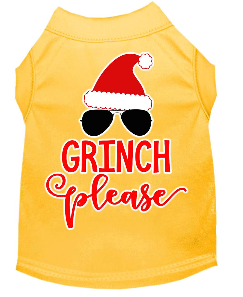 Grinch Please Screen Print Dog Shirt Yellow Med (12)