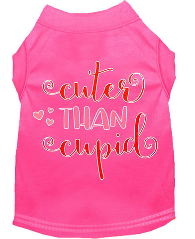 Cuter Than Cupid Screen Print Dog Shirt Bright Pink Xs (8)