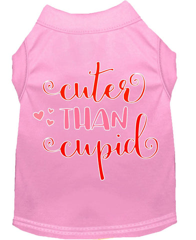 Cuter Than Cupid Screen Print Dog Shirt Light Pink Xs (8)