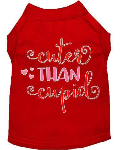 Cuter Than Cupid Screen Print Dog Shirt Red Lg (14)