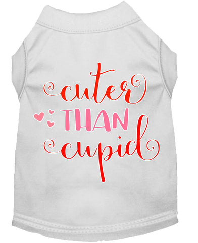 Cuter Than Cupid Screen Print Dog Shirt White Med (12)