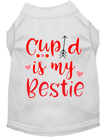 Cupid Is My Bestie Screen Print Dog Shirt White Xxxl (20)