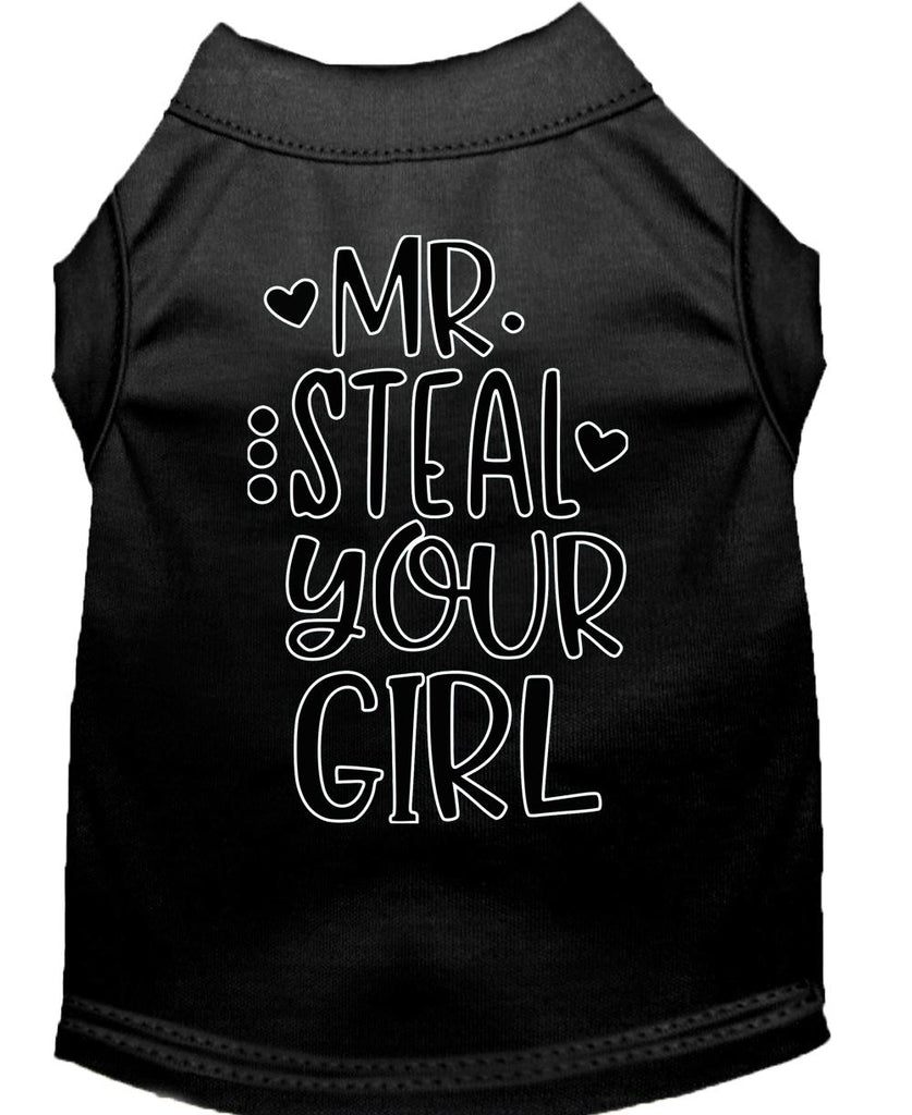 Mr. Steal Your Girl Screen Print Dog Shirt Black Lg (14)