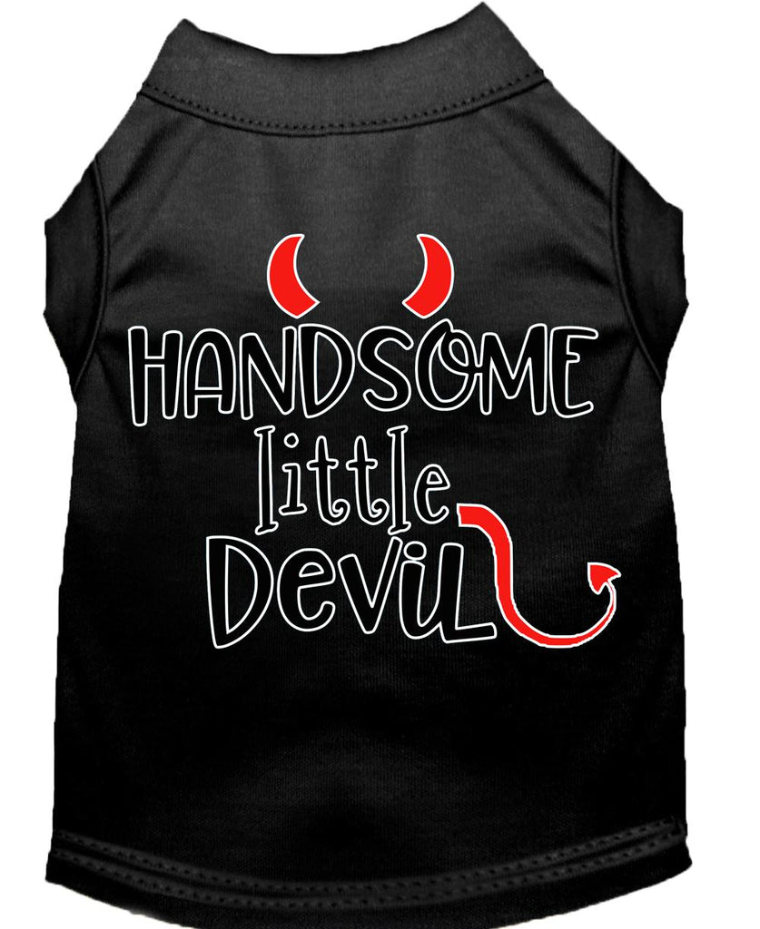 Handsome Little Devil Screen Print Dog Shirt Black Lg (14)