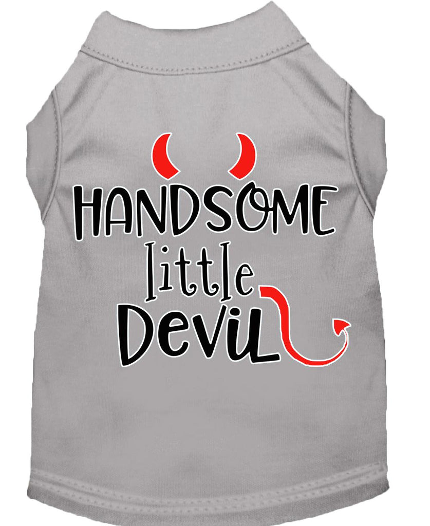 Handsome Little Devil Screen Print Dog Shirt Grey Lg (14)