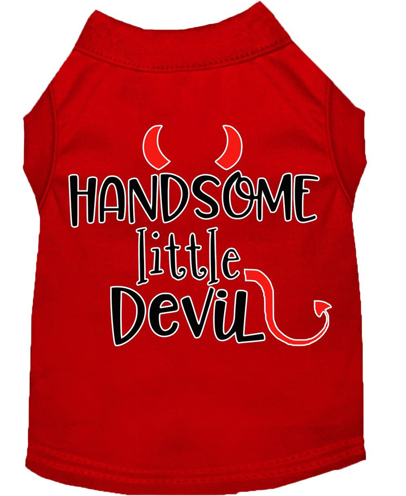 Handsome Little Devil Screen Print Dog Shirt Red Lg (14)