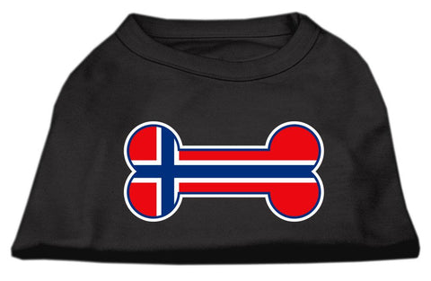 Bone Shaped Norway Flag Screen Print Shirts Black S (10)