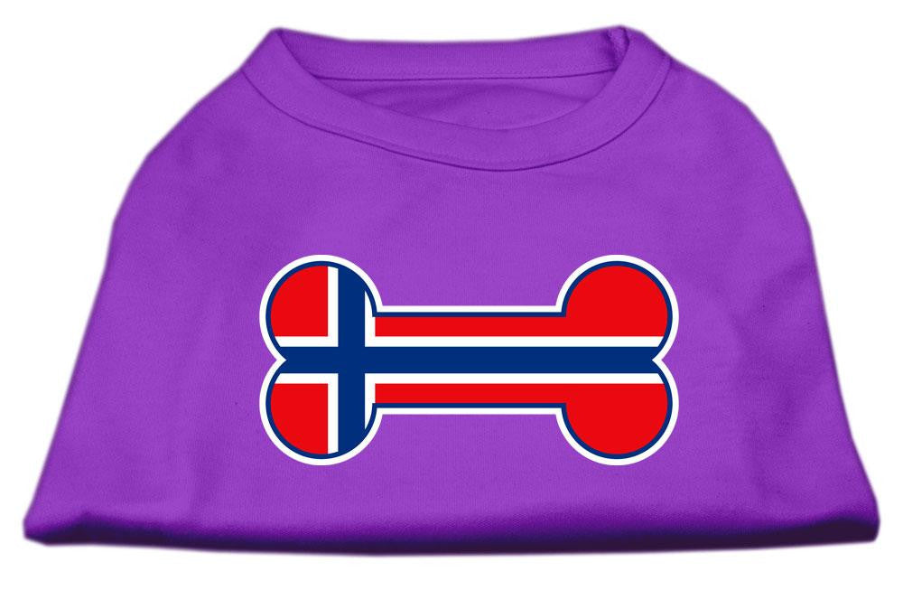 Bone Shaped Norway Flag Screen Print Shirts Purple S (10)