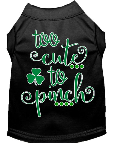 Too Cute To Pinch Screen Print Dog Shirt Black Med (12)