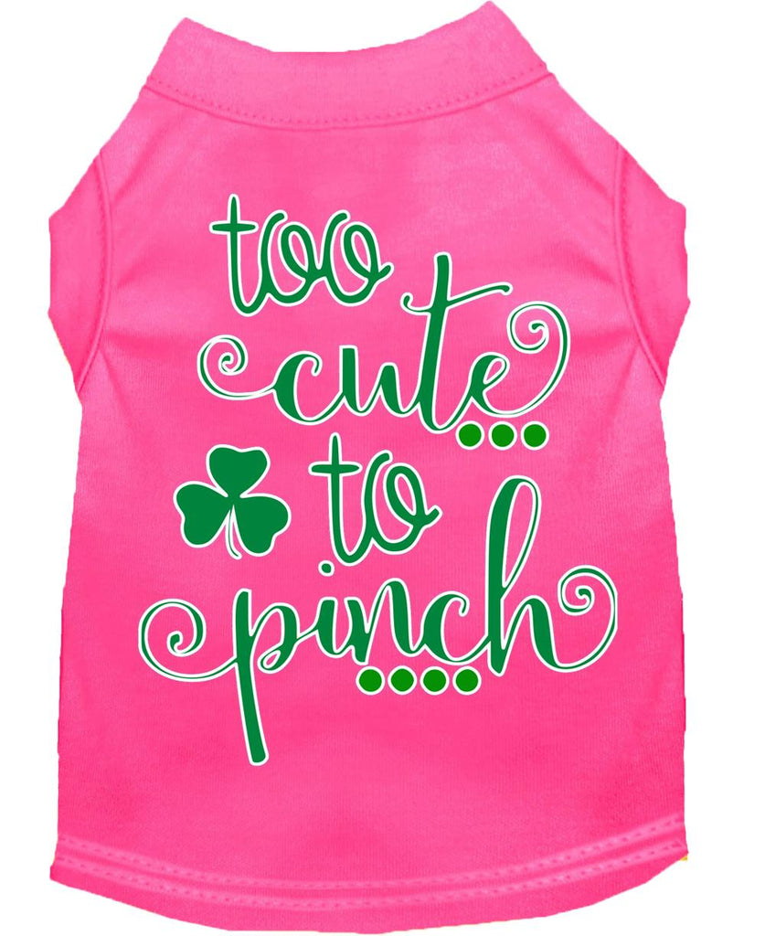 Too Cute To Pinch Screen Print Dog Shirt Bright Pink Sm (10)